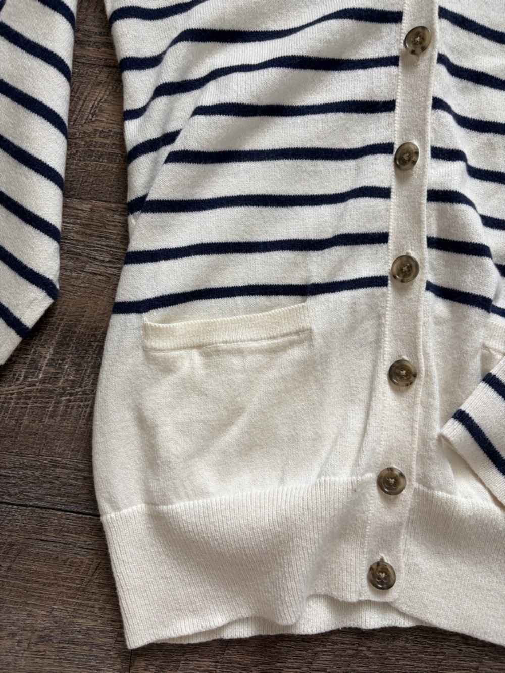 Striped Button Cardigan Sweater - Picture 3 of 4